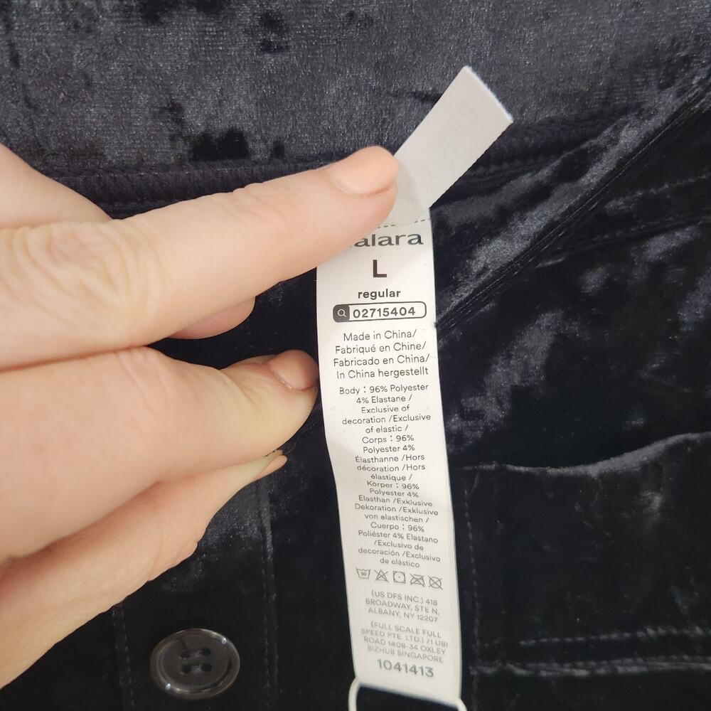 NWT Halara High Waisted Pockets Straight Leg Velvet Casual Pants Black Large - Picture 5 of 13